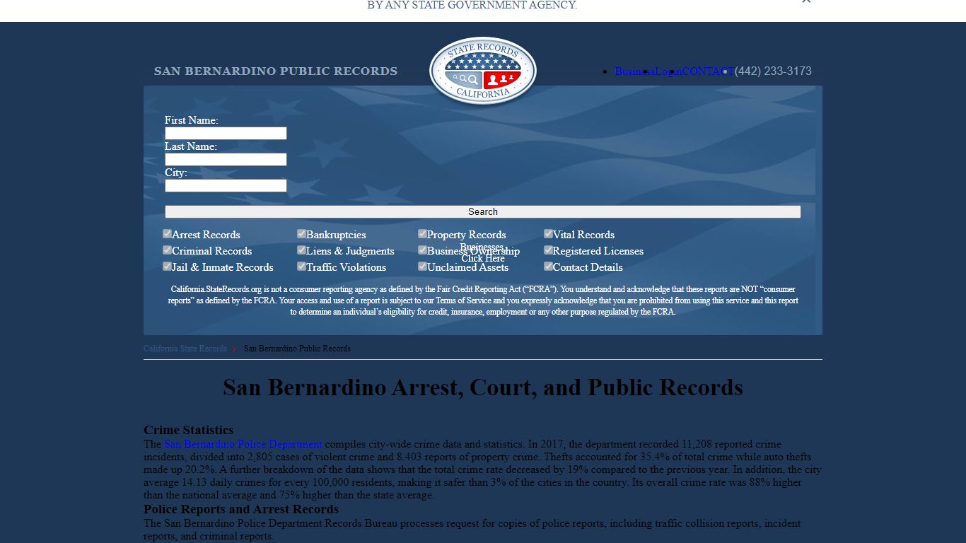 San Bernardino Arrest, Court, and Public Records